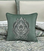 J. Queen New York Nico Embroidered Damask Decorative Reversible Square Pillow