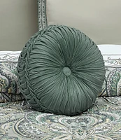 J. Queen New York Nico Velvet Button-Tufted Round Pillow