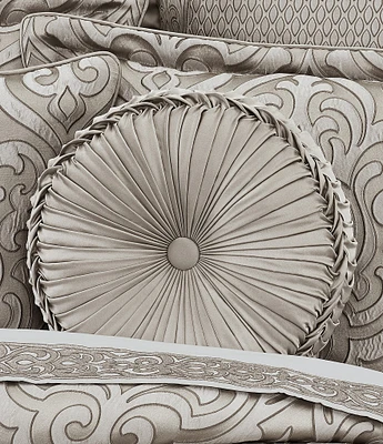 J. Queen New York Regina Button-Tufted Round Pillow