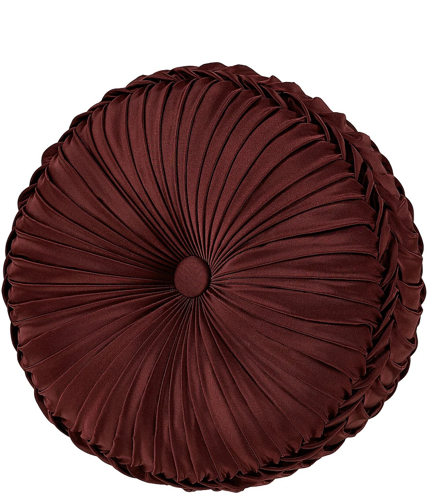 J. Queen New York Renzo Button-Tufted Braided Detail Tufted Round Pillow