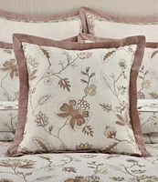 J. Queen New York Santa Rosa All-Over Embroidered Floral Reversible Square Accent Pillow