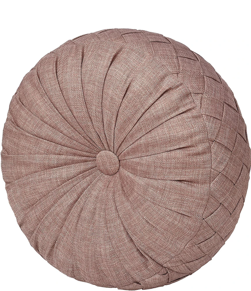 J. Queen New York Santa Rosa Button-Tufted Braided Detail Tufted Round Pillow