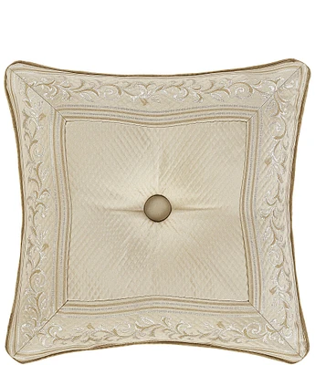 J. Queen New York Sezanne Tufted-Button Framed Reversible Square Pillow