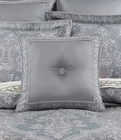 J. Queen New York Sondra Button-Tufted Framed Reversible 18#double; Square Decorative Pillow
