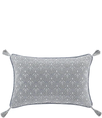 J. Queen New York Sondra Multi-Colored Tassel Woven Foulard Reversible Boudoir Decorative Pillow