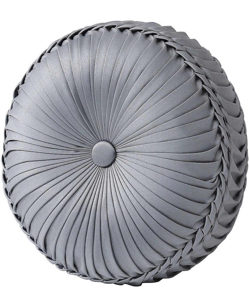 J. Queen New York Sondra Woven Button-Tufted Round Pillow