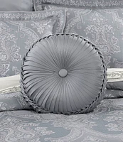 J. Queen New York Sondra Woven Button-Tufted Round Pillow