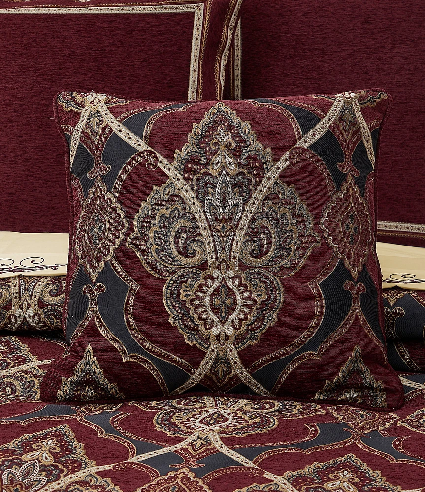 J. Queen New York Sovana Chenille Damask Reversible Square Pillow