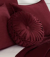 J. Queen New York Townsend Button-Tufted Pleated Round Pillow