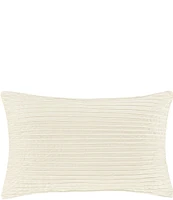 J. Queen New York Townsend Straight Pleated Velvet Lumbar Decorative Pillow Cover