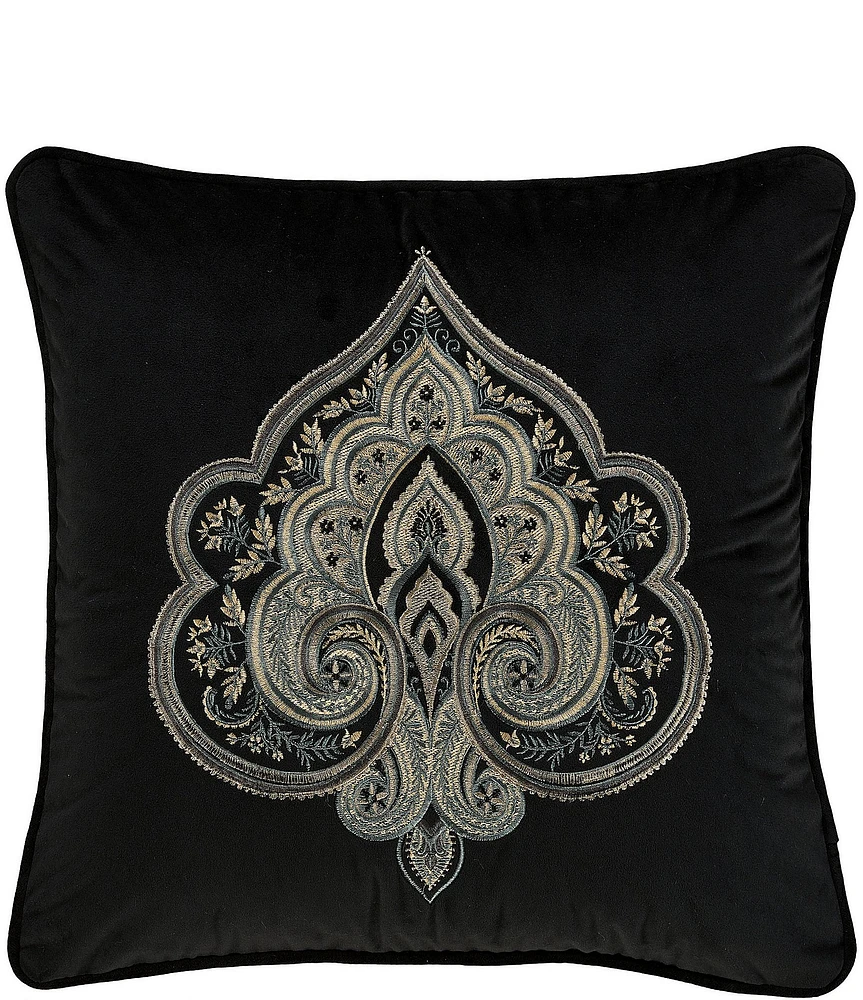 J. Queen New York Vincenzo Embroidered Damask Square Decorative Pillow