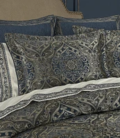 J. Queen New York Weston Blue Bedding Collection Woven Damask Print Comforter Set