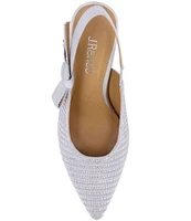 J. Renee Adilene Rhinestone Fabric Pointed Toe Slingback Pumps