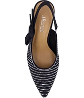 J. Renee Adilene Rhinestone Fabric Pointed Toe Slingback Pumps