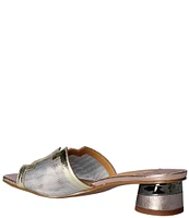 J. Renee Amorra Metallic Leather Mesh Slide Sandals