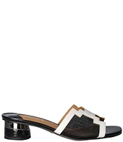 J. Renee Amorra Patent And Mesh Slide Sandals