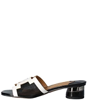 J. Renee Amorra Patent And Mesh Slide Sandals