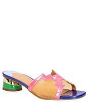 J. Renee Amorra Rainbow Patent Mesh Slide Sandals