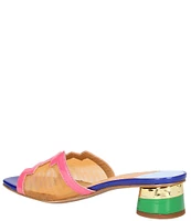 J. Renee Amorra Rainbow Patent Mesh Slide Sandals