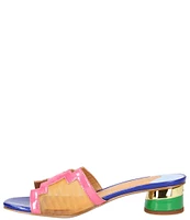 J. Renee Amorra Rainbow Patent Mesh Slide Sandals