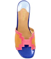 J. Renee Amorra Rainbow Patent Mesh Slide Sandals