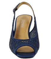 J. Renee Arata Rhinestone and Mesh Slingback Dress Sandals