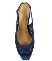 J. Renee Arata Rhinestone and Mesh Slingback Dress Sandals