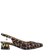 J. Renee Baline Leopard Print Rhinestone Sling Pumps