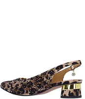 J. Renee Baline Leopard Print Rhinestone Sling Pumps