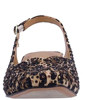 J. Renee Baline Leopard Print Rhinestone Sling Pumps