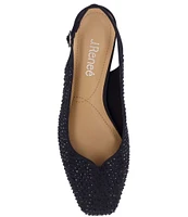 J. Renee Baline Satin Rhinestone Slingback Pumps