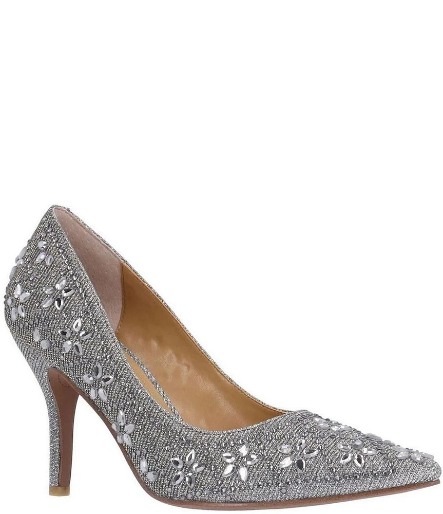 J. Renee Barlow Glitter Fabric Pumps