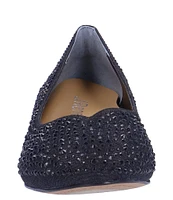 J. Renee Bielle Glitter Fabric Rhinestone Block Heel Pumps