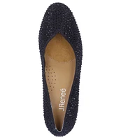 J. Renee Bielle Glitter Fabric Rhinestone Block Heel Pumps