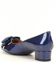 J. Renee Cameo Patent Bow Detail Block Heel Pumps