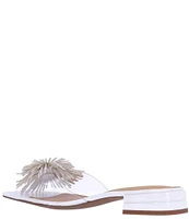 J. Renee Cherita Clear Vinyl Rhinestone Pom Pom Slides