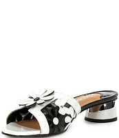 J. Renee Davina Patent Leather Floral Slide Sandals