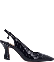 J. Renee Delah Crocodile Embossed Slingback Pumps