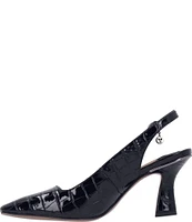 J. Renee Delah Crocodile Embossed Slingback Pumps