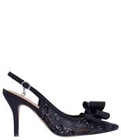 J. Renee Deloris Sequined Mesh Bow Slingback Pumps