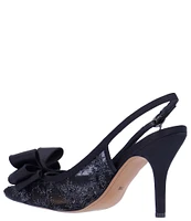 J. Renee Deloris Sequined Mesh Bow Slingback Pumps