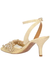 J. Renee Desdemona Dotted Rhinestone Ankle Strap Pumps