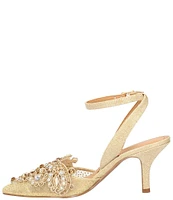 J. Renee Desdemona Dotted Rhinestone Ankle Strap Pumps