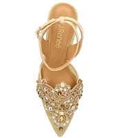 J. Renee Desdemona Dotted Rhinestone Ankle Strap Pumps