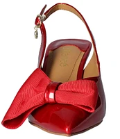 J. Renee Devika Patent Slingback Bow Pumps