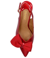 J. Renee Devika Patent Slingback Bow Pumps