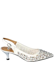 J. Renee Diyara Satin Rhinestone Slingback Pumps