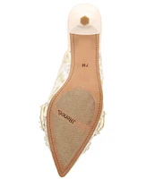 J. Renee Dorrus Pearl Lace Kitten Heel Dress Mules