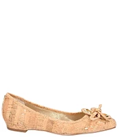 J. Renee Edie Cork Square Toe Bow Dress Flats