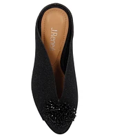 J. Renee Emilia Dance Glitter Fabric Ornament Detail Peep Toe Mules